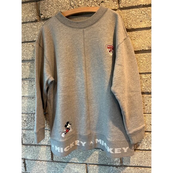 Vintage Disney Store Mickey Mouse Embroidered Gray Sweatshirt L - Picture 2 of 10